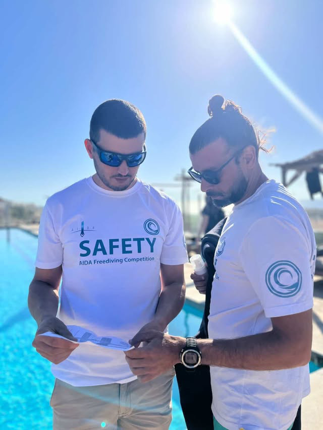 AIDA safety team poolside